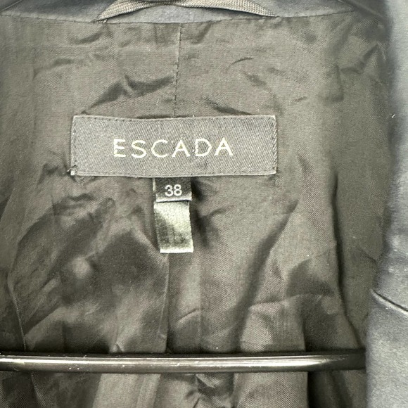 Escada Women's 38 Black Blazer Lace Up Pocket Detail - Picture 4 of 7